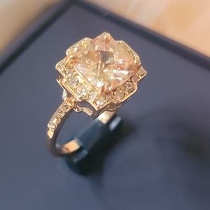 Canary Yellow Cubic Zirconia Crystal Ring Sz7